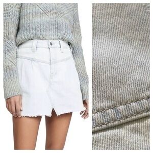 Free People Side Car Mini Skirt denim raw hem